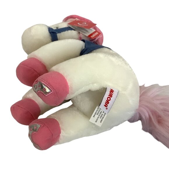 Round Up White Pony Plush Toy Aurora Pink Cowboy Hat Western Rodeo Pink 9” NWT - Picture 8 of 8